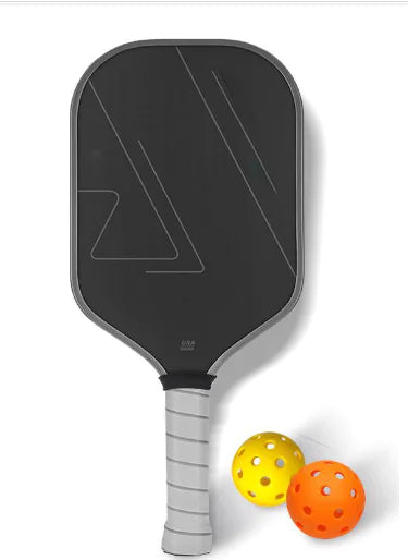 Paddle Fiber Pickleball with carbon fiber construction and pickleball balls.