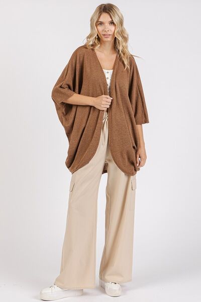 Mittoshop Open Front Batwing Sleeve Cardigan