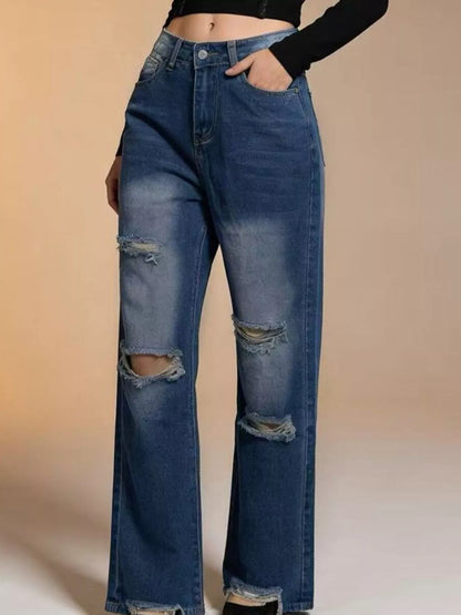 Distressed Wide Leg Jeans
