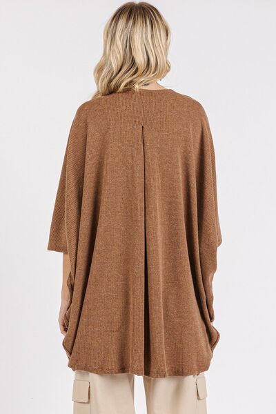 Mittoshop Open Front Batwing Sleeve Cardigan