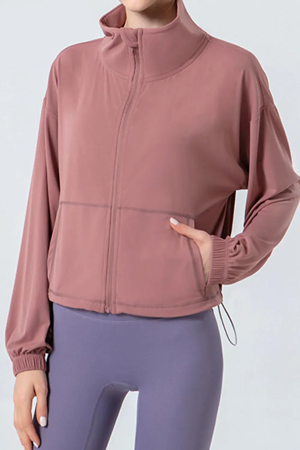 Drawstring Zip Up Outerwear for Active & Stylish Looks | Comfortable & Opaque