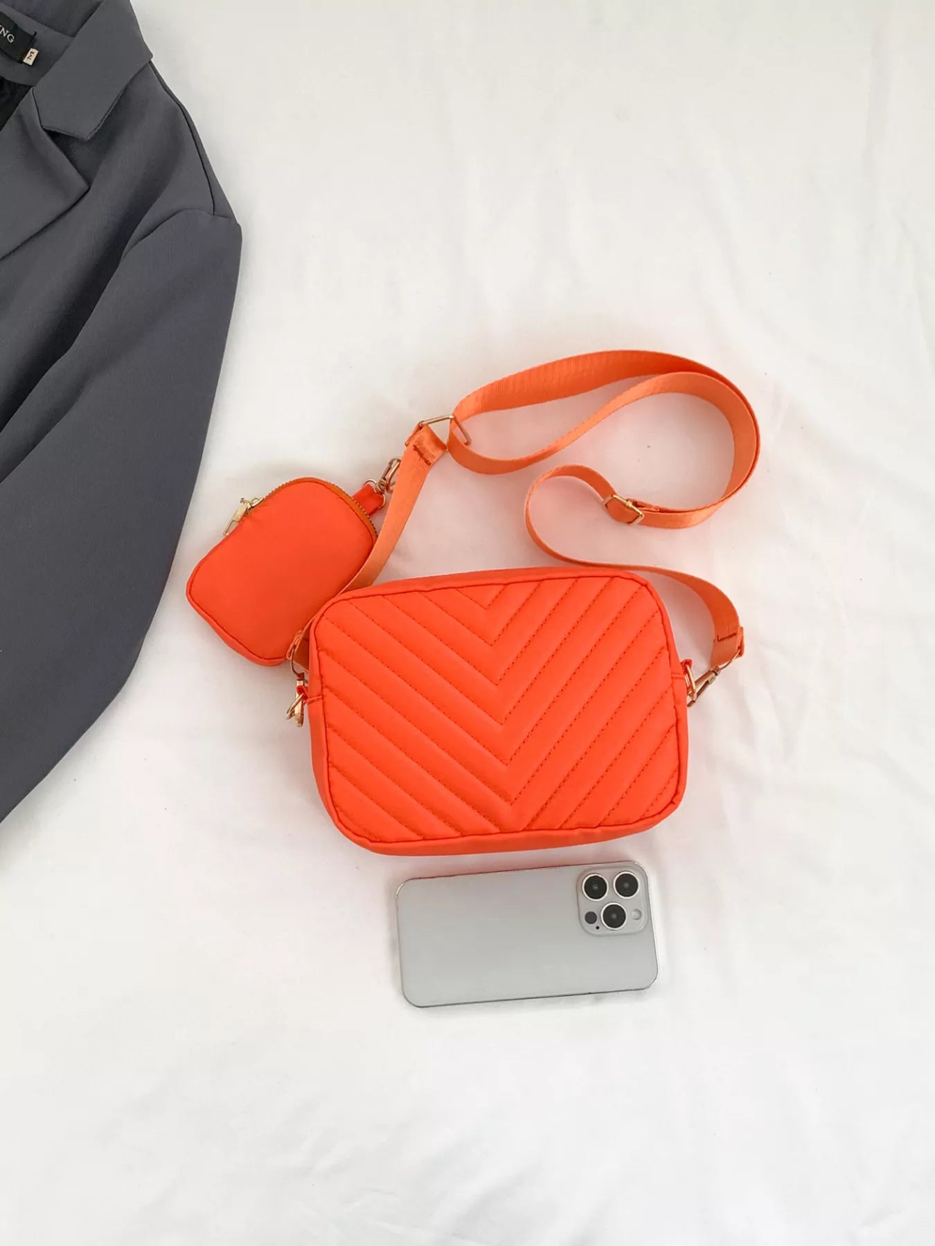 Chevron Quilted Crossbody Bag