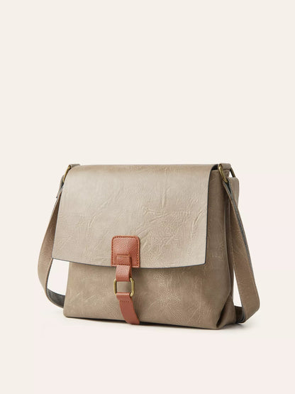 Vintage Buckle Flap Crossbody Bag
