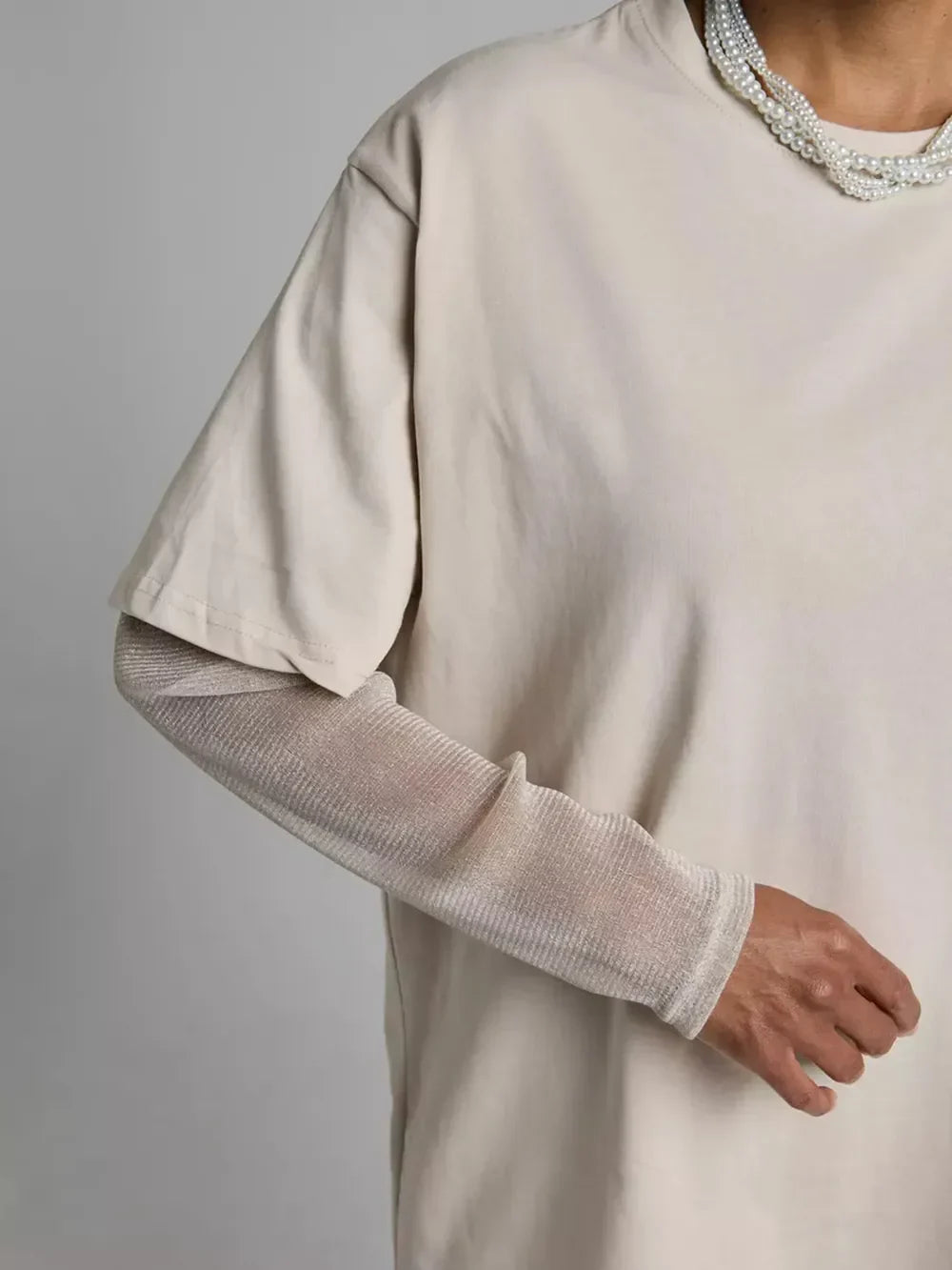 Faux Layered Round Neck