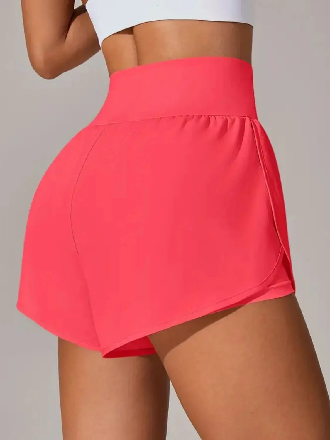 Pocketed High Waist Active Shorts - Comfortable & Stylish Workout Wear
