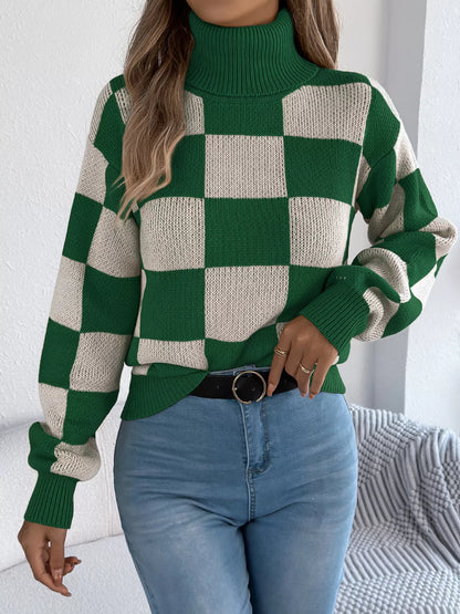 Checkered Turtleneck
