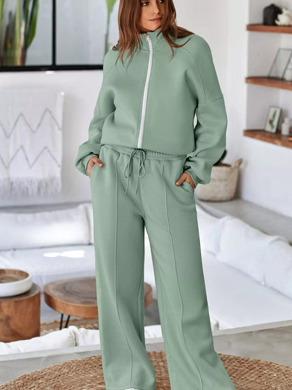 Drop Shoulder Zip Up Jacket