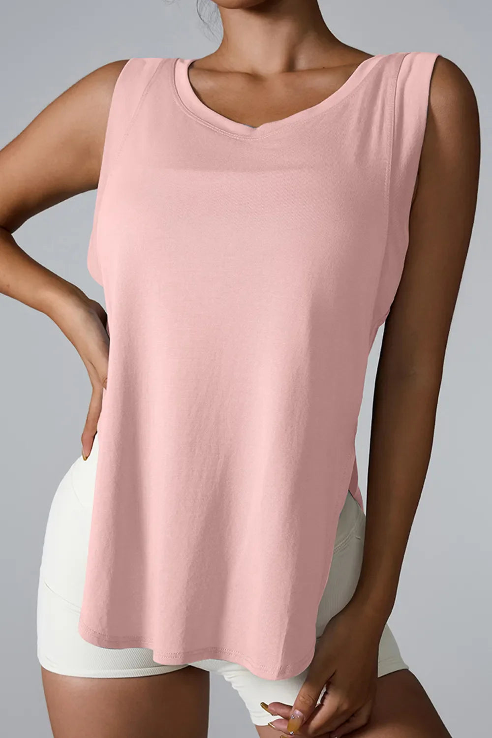 Slit Round Neck