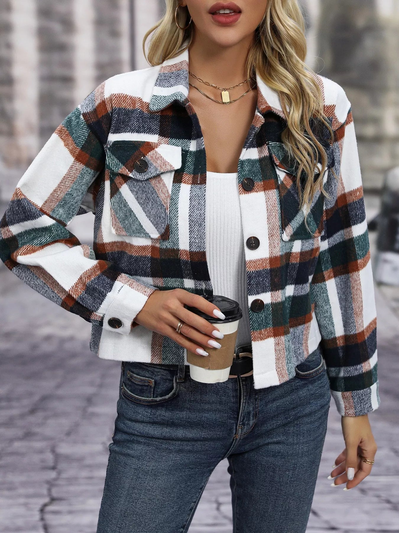 Plaid Oversized Button-Up