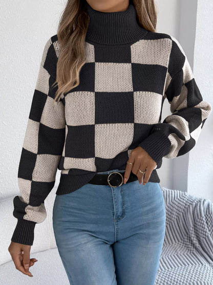 Checkered Turtleneck