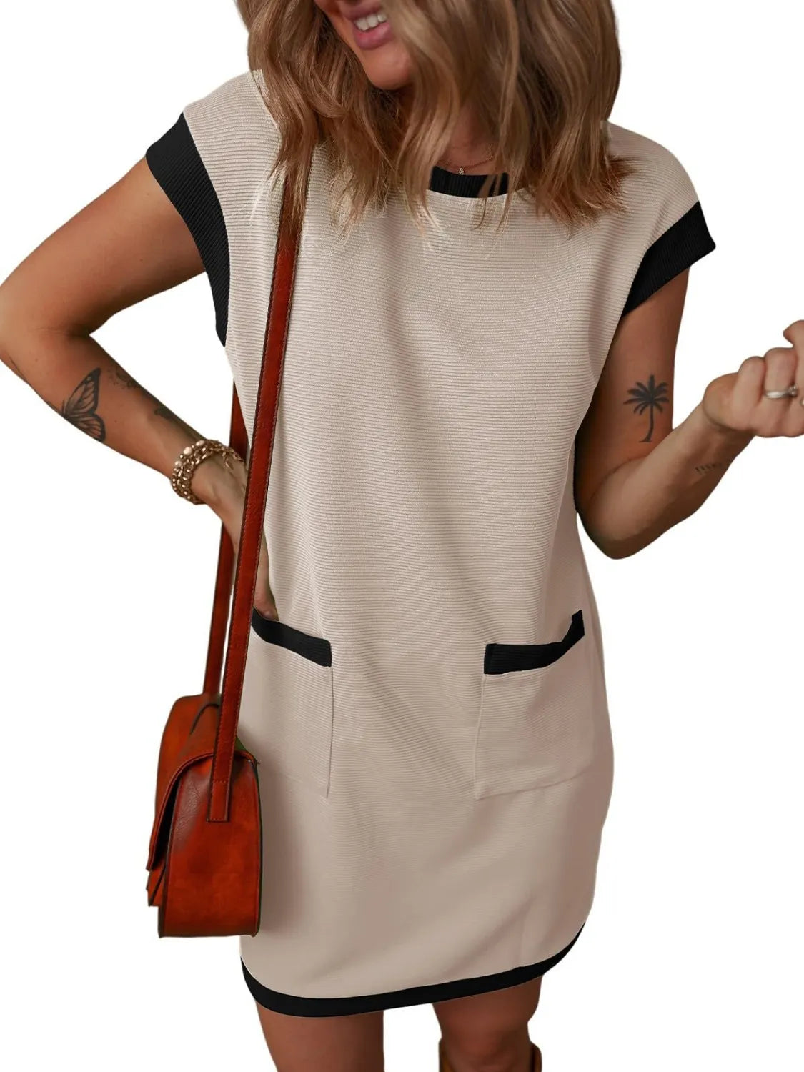Round Neck Cap Sleeve