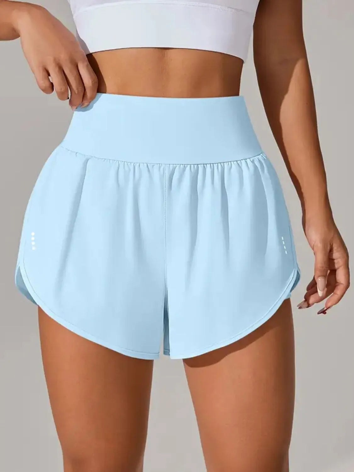 Pocketed High Waist Active Shorts - Comfortable & Stylish Workout Wear