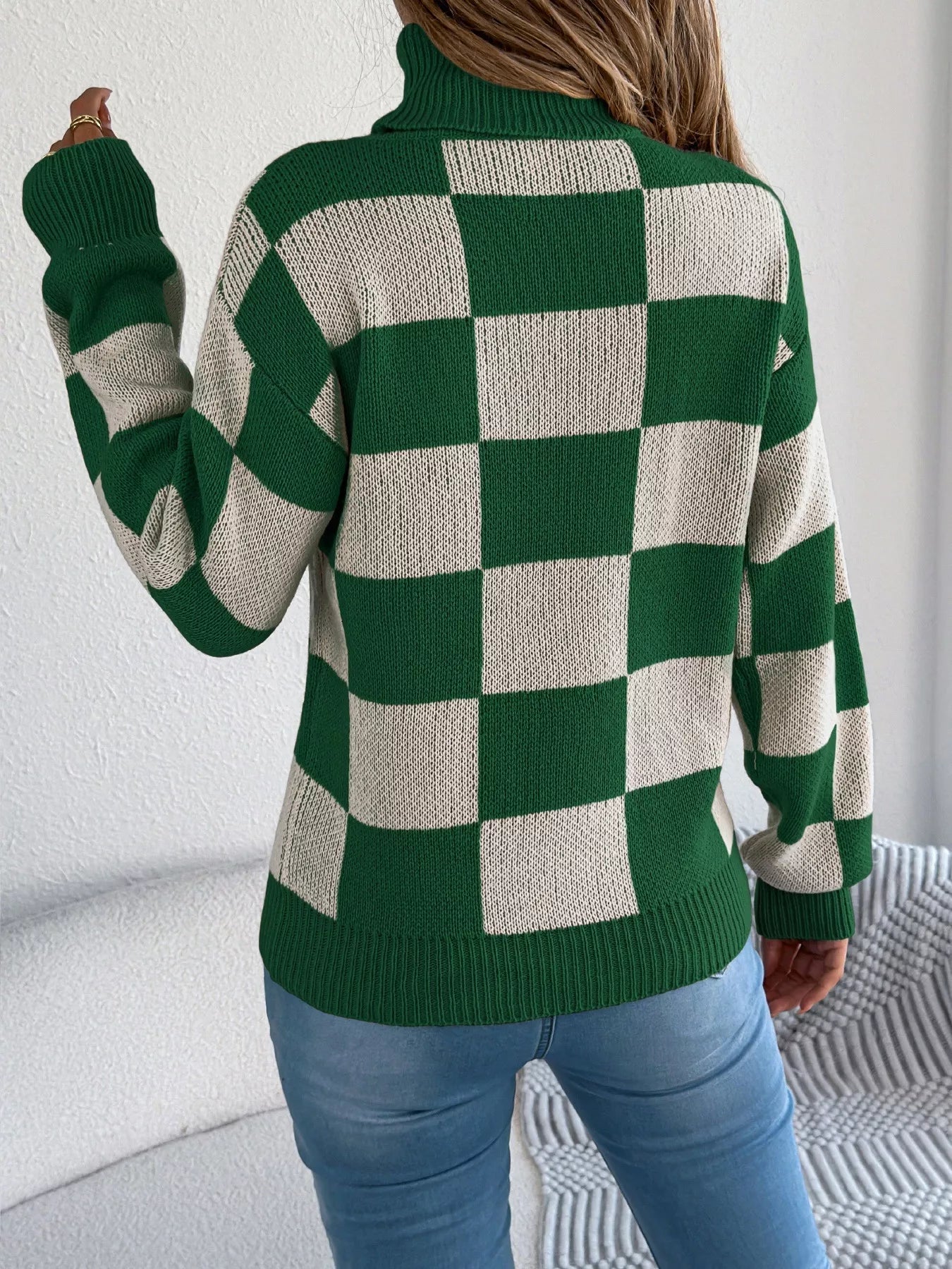 Checkered Turtleneck