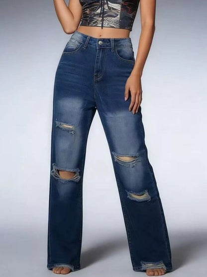 Distressed Wide Leg Jeans