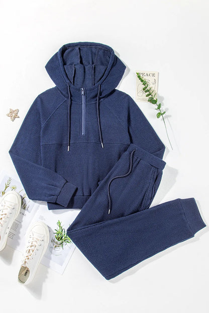 Drawstring Half Zip Hoodie