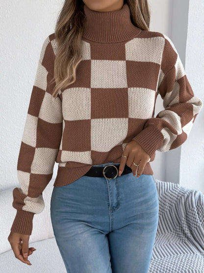 Checkered Turtleneck