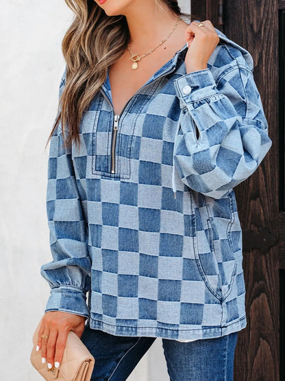 Checkered Half Zip