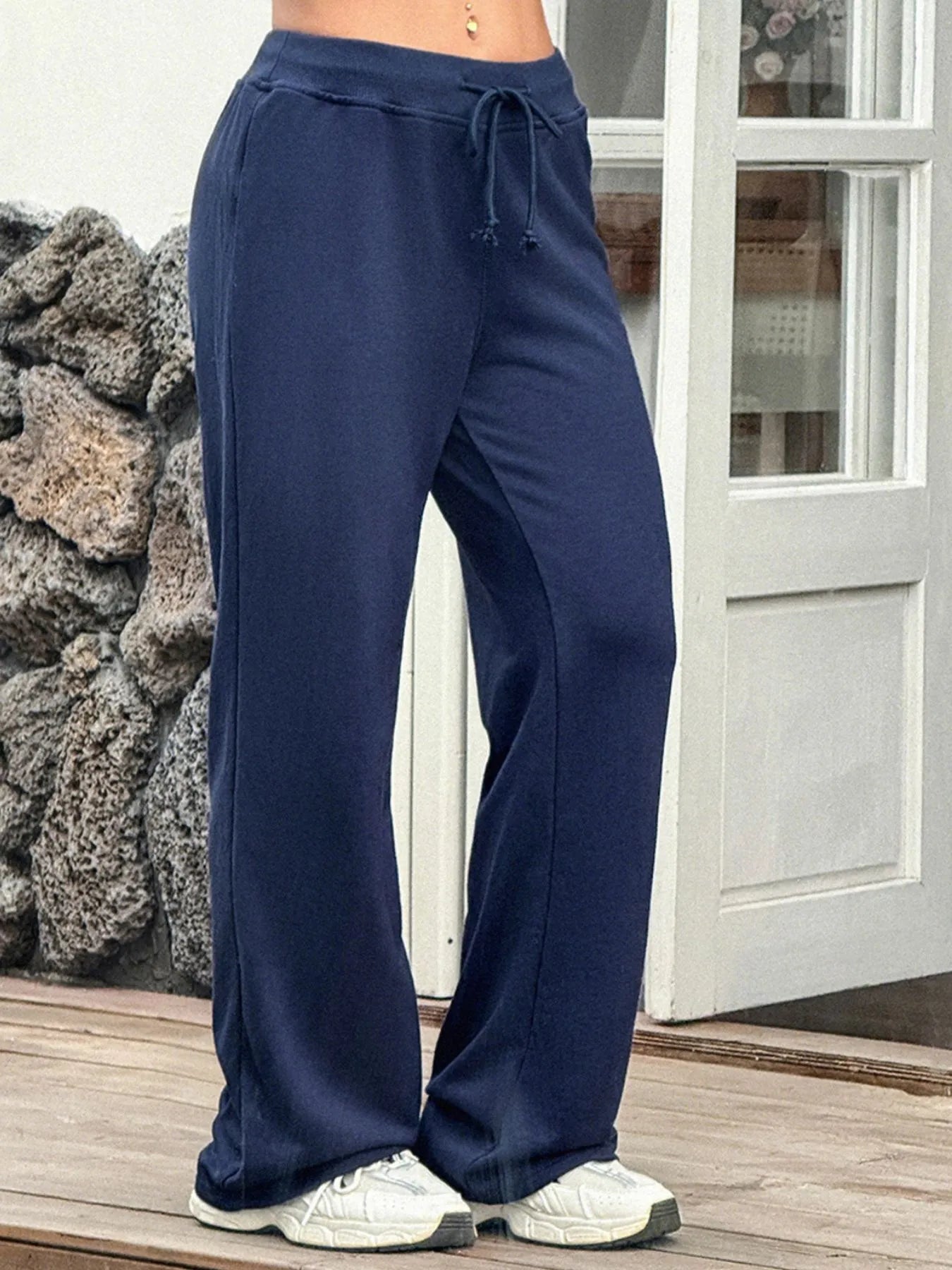 Drawstring Wide Leg Pants