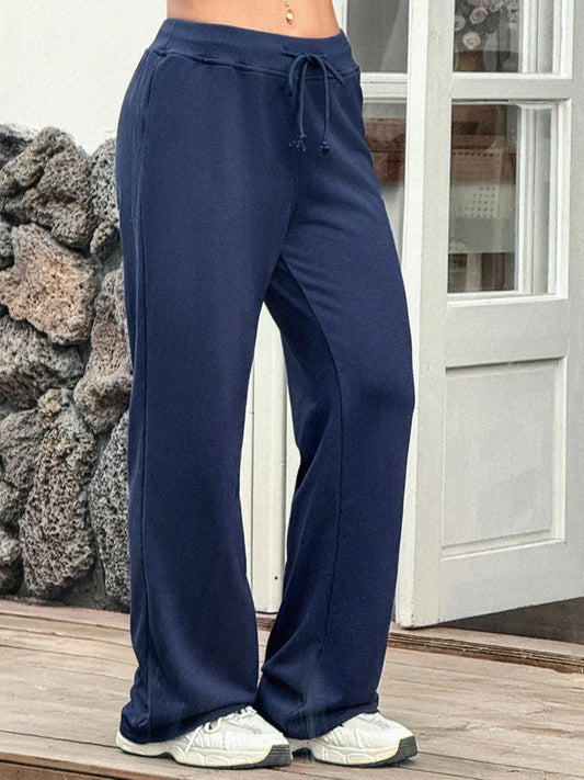 Drawstring Wide Leg Pants