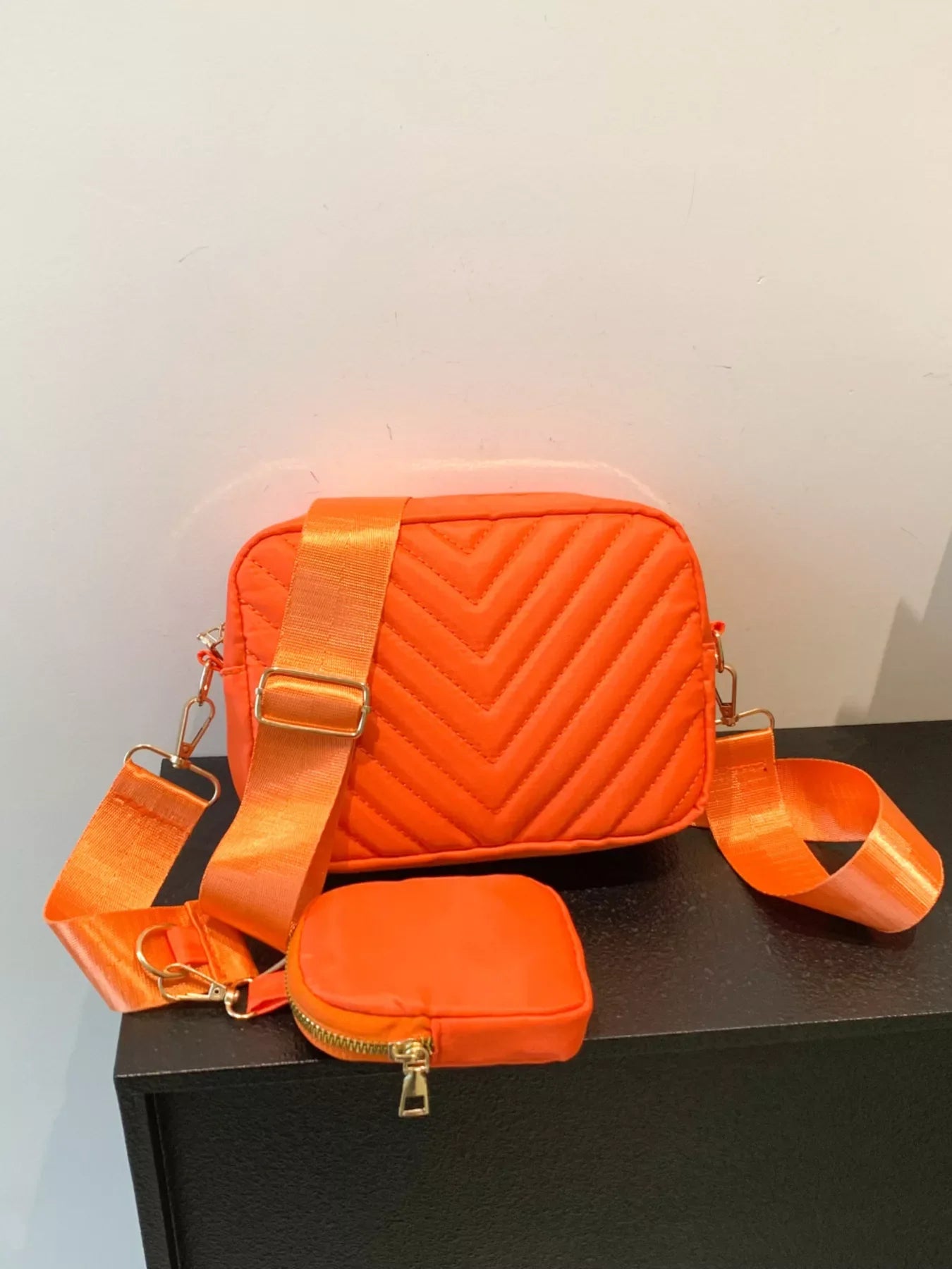 Chevron Quilted Crossbody Bag