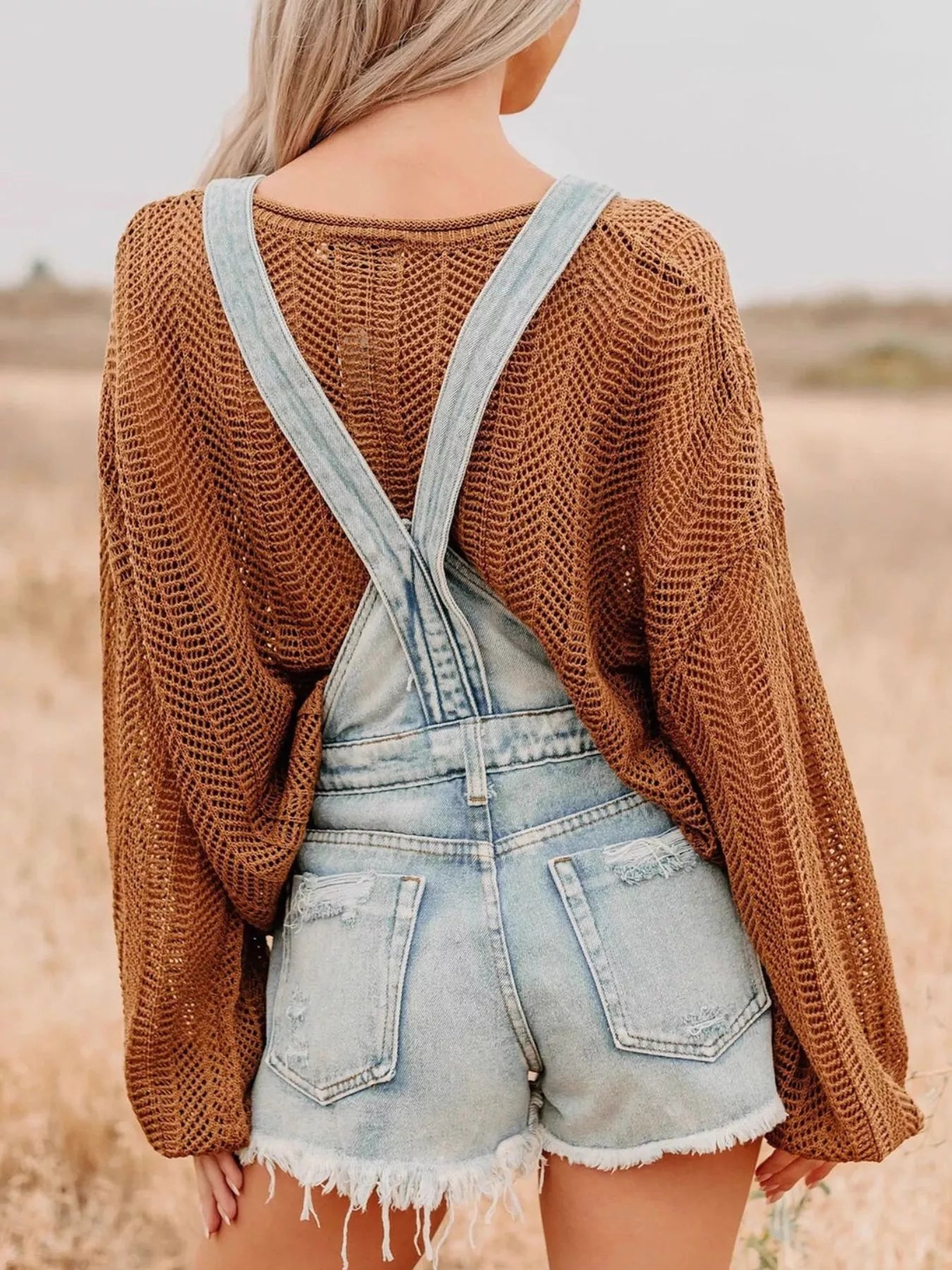 Distressed Denim Overalls