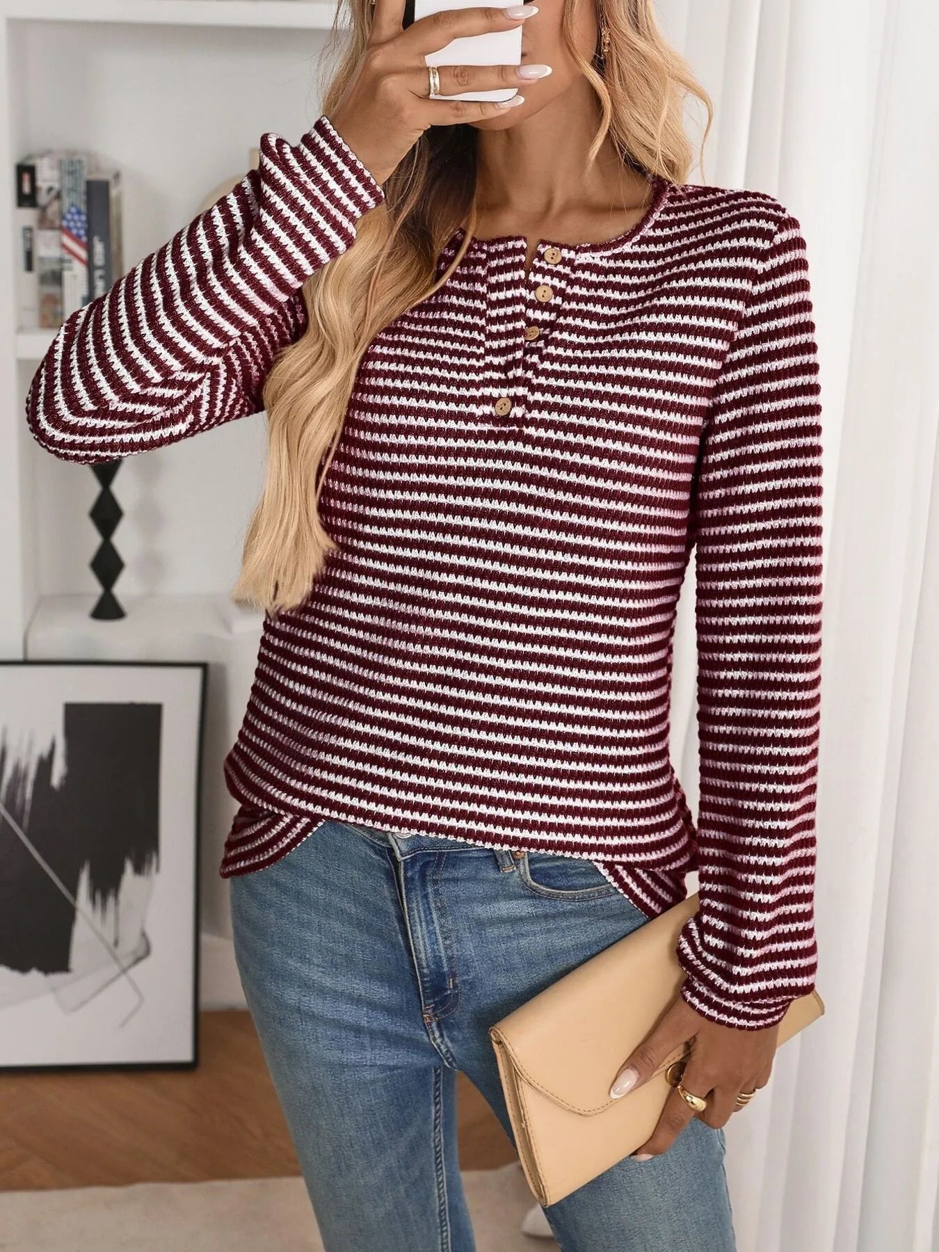 Striped Button Detail