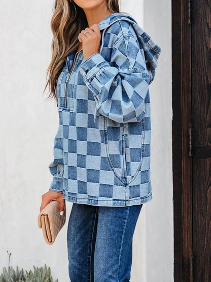 Checkered Half Zip