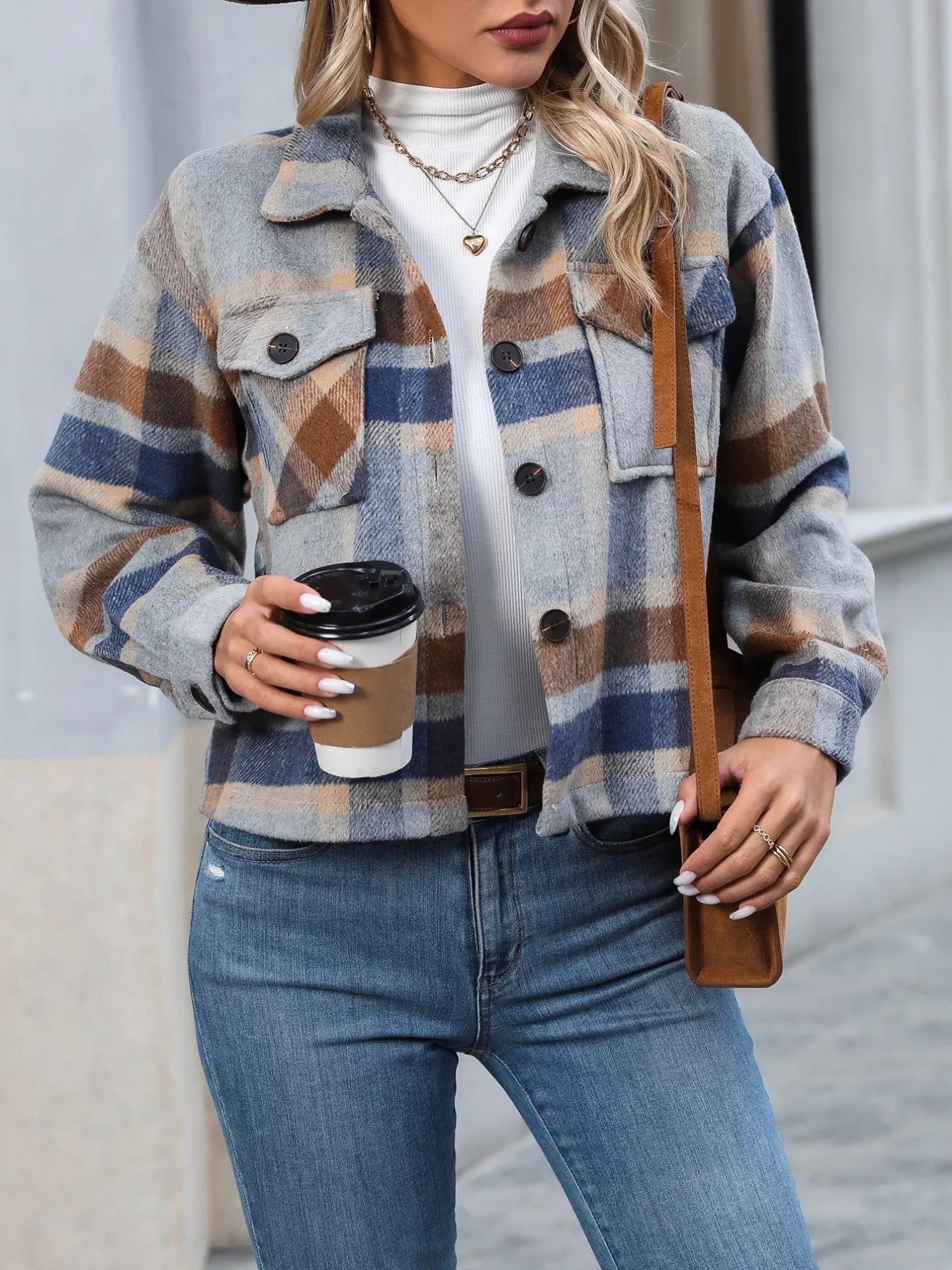 Plaid Oversized Button-Up