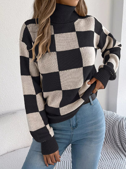 Checkered Turtleneck