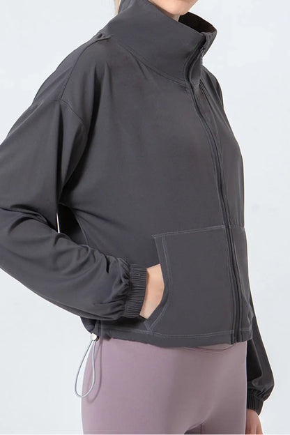 Drawstring Zip Up Outerwear for Active & Stylish Looks | Comfortable & Opaque