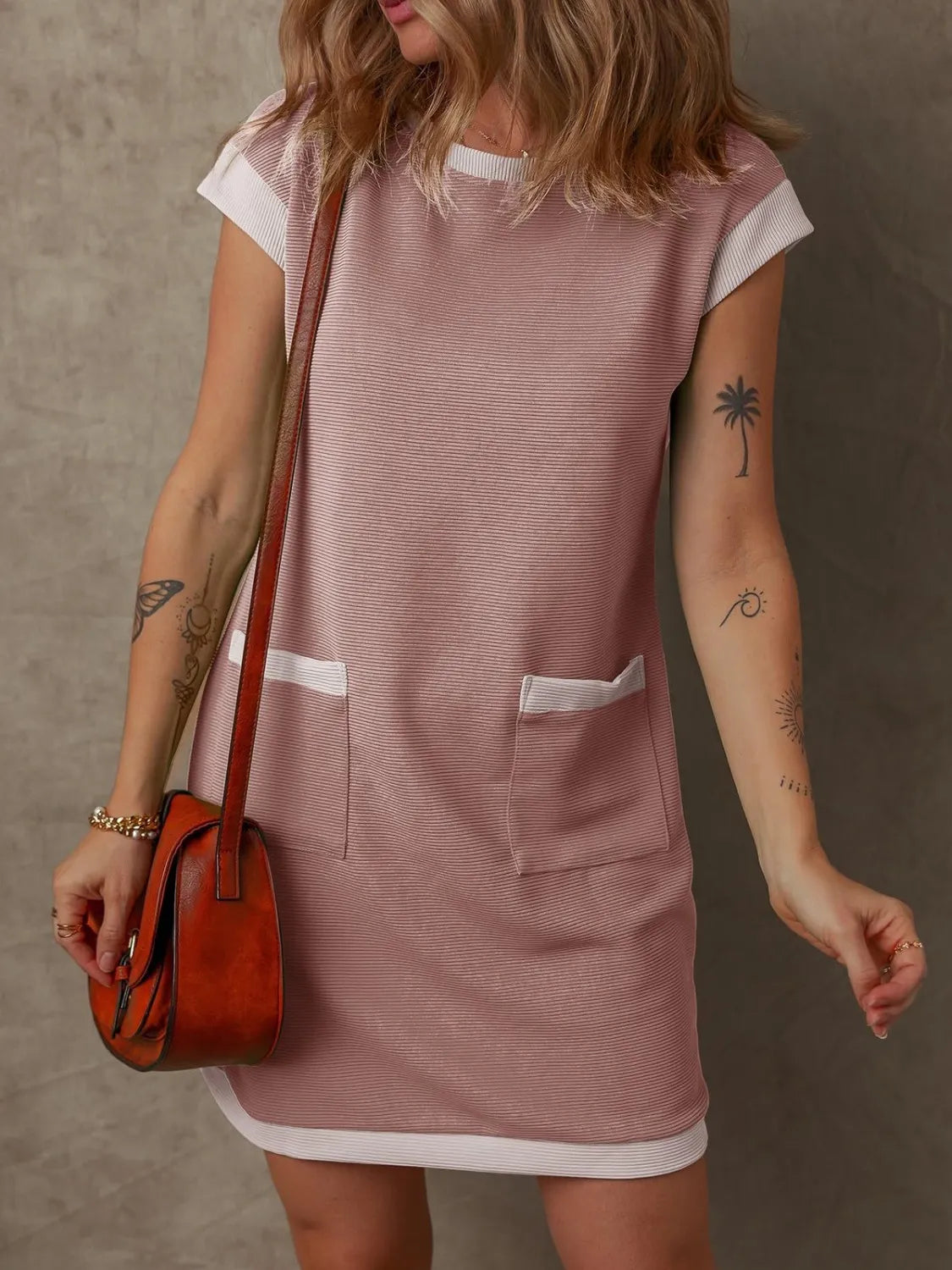 Round Neck Cap Sleeve
