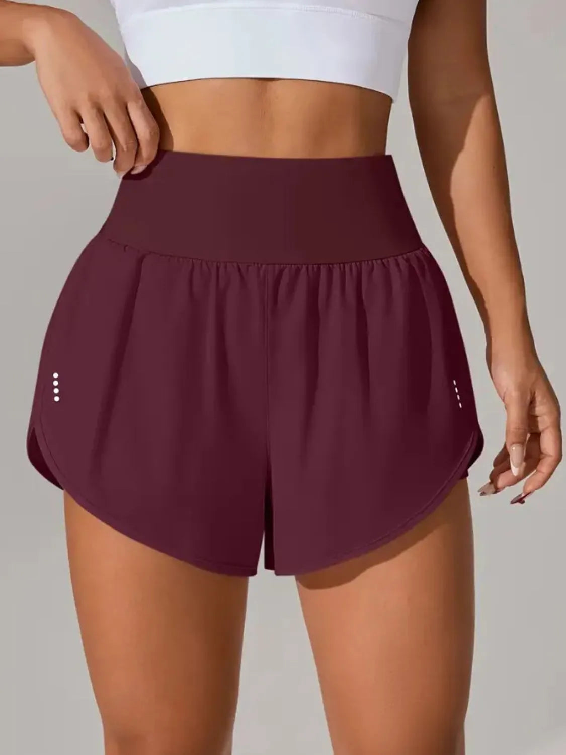 Pocketed High Waist Active Shorts - Comfortable & Stylish Workout Wear