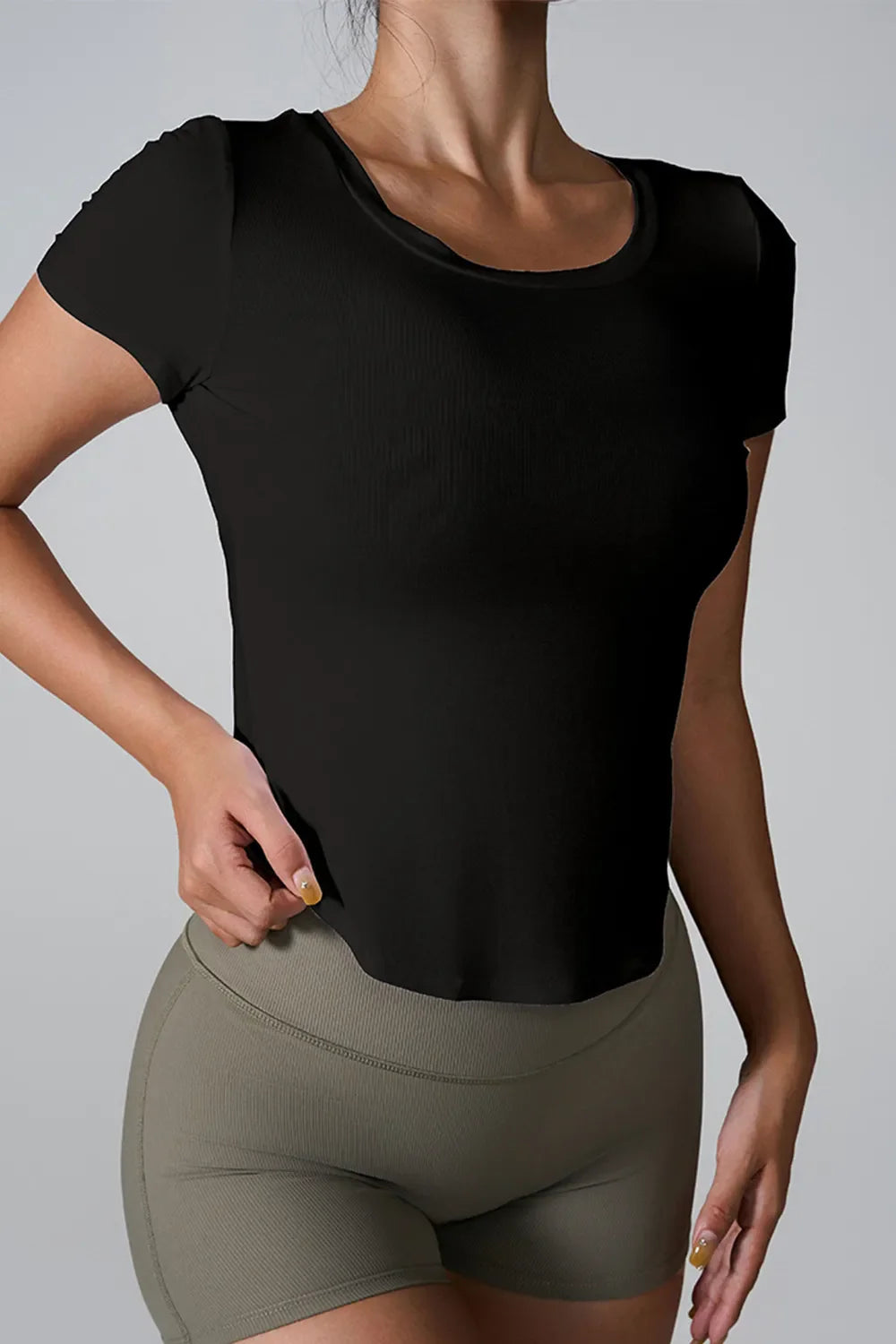 Cutout Round Neck