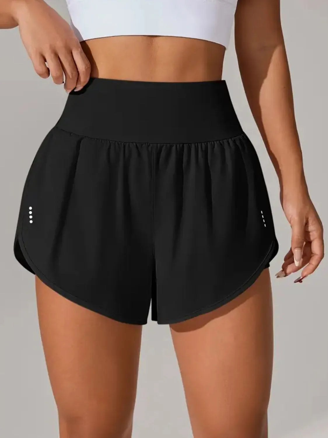 Pocketed High Waist Active Shorts - Comfortable & Stylish Workout Wear
