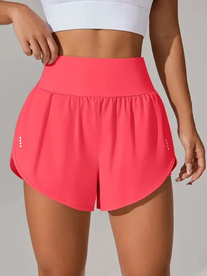 Pocketed High Waist Active Shorts - Comfortable & Stylish Workout Wear