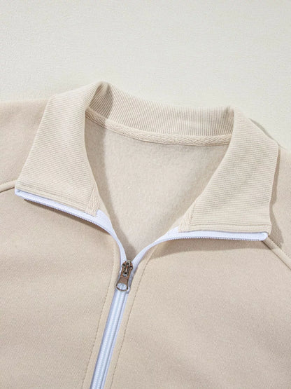 Drop Shoulder Zip Up Jacket