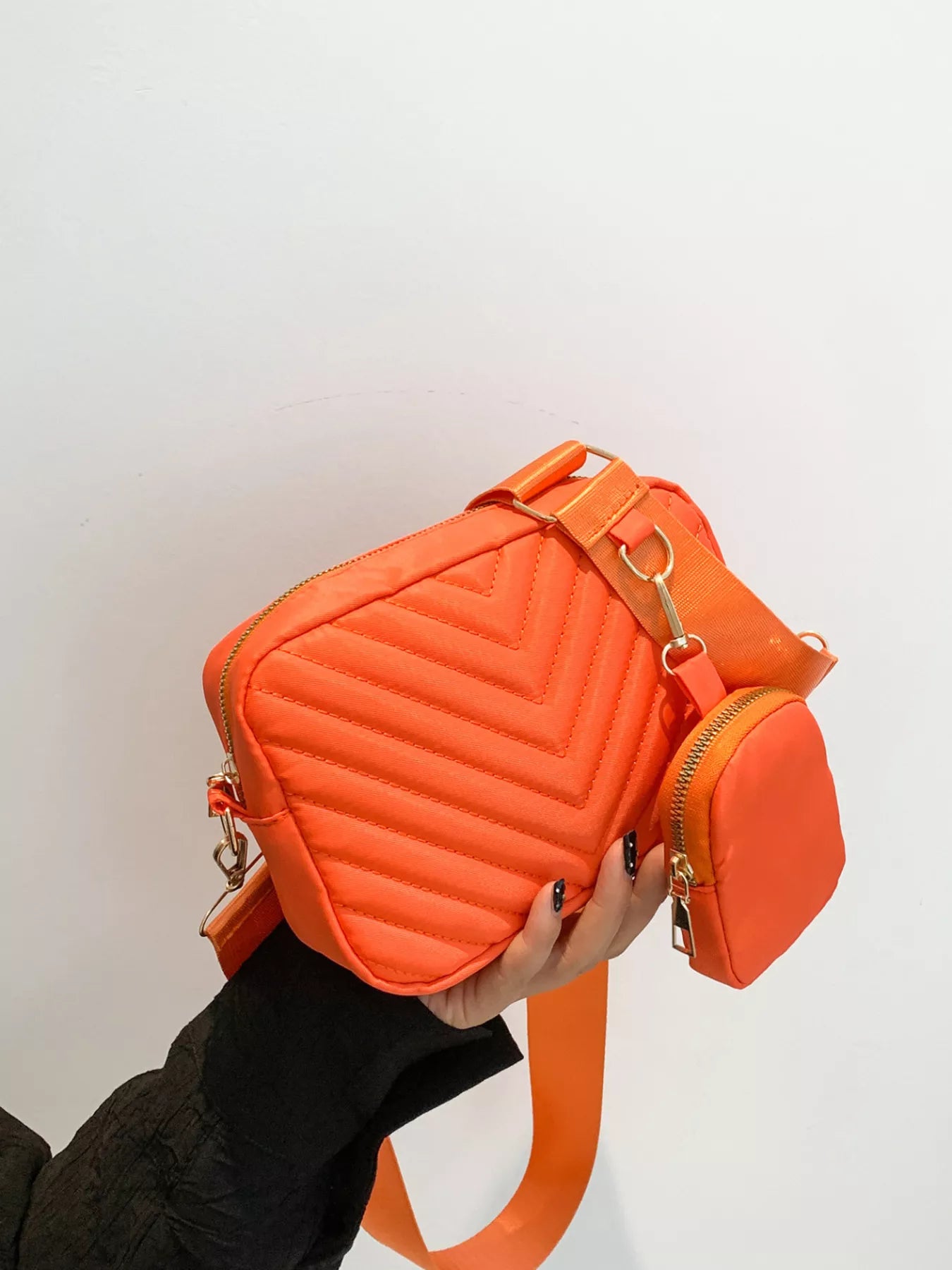 Chevron Quilted Crossbody Bag