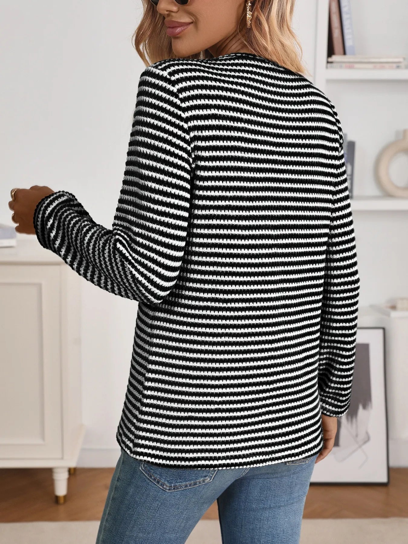 Striped Button Detail