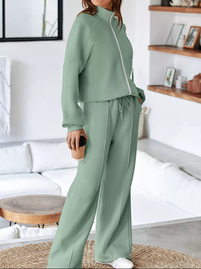Drop Shoulder Zip Up Jacket