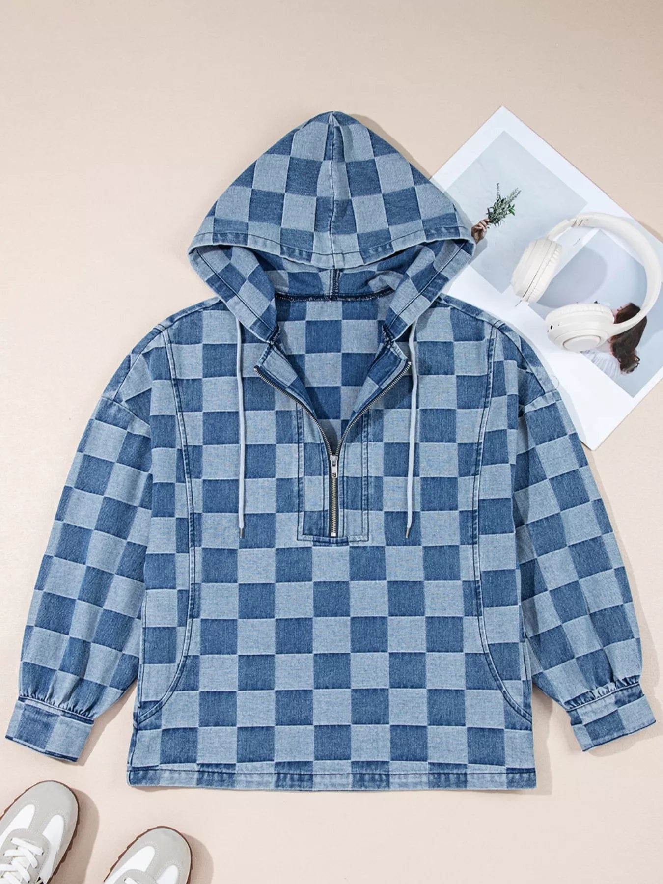 Checkered Half Zip