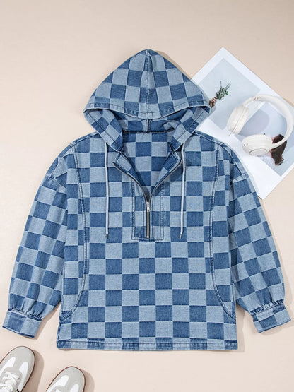 Checkered Half Zip