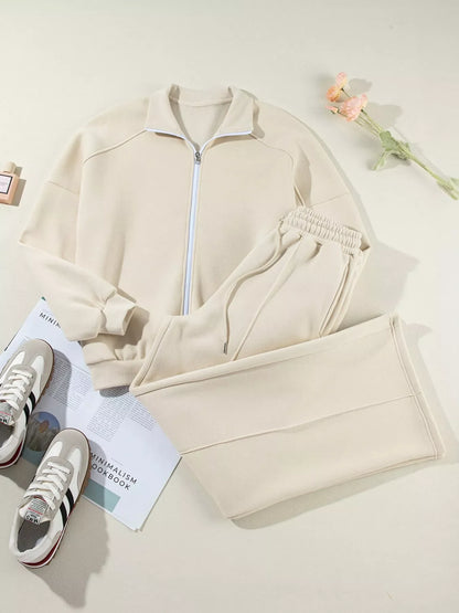 Drop Shoulder Zip Up Jacket