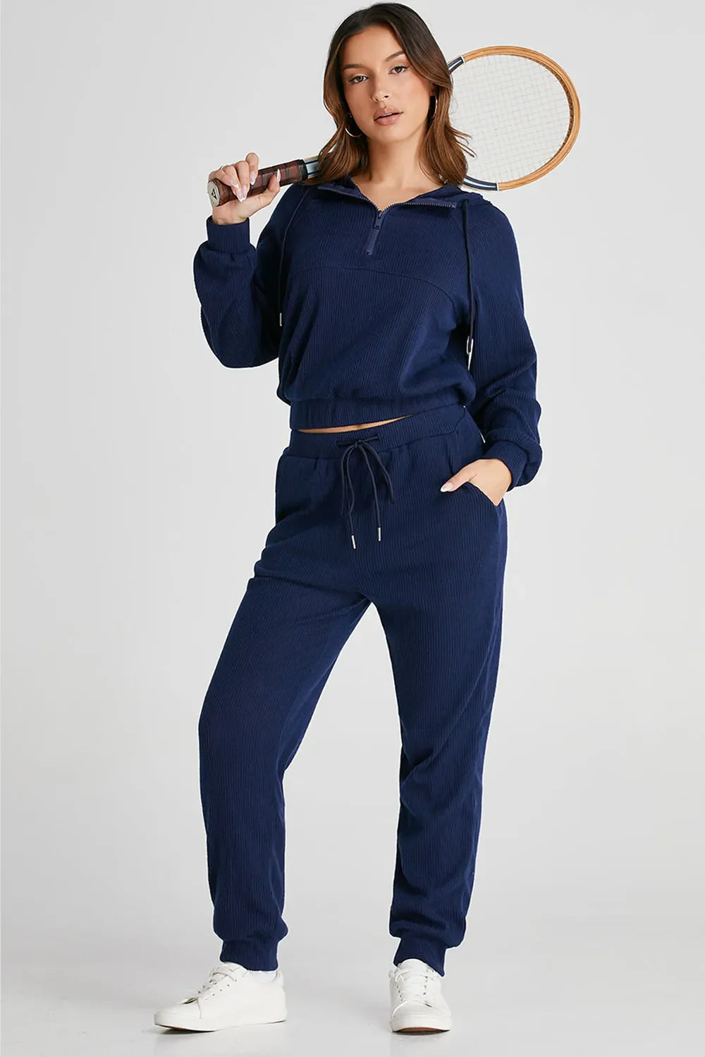 Drawstring Half Zip Hoodie
