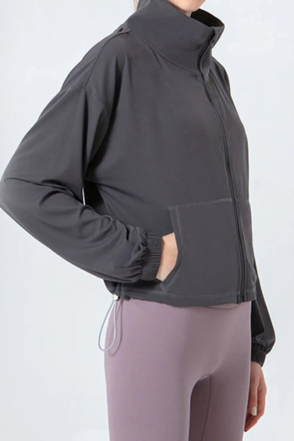 Drawstring Zip Up Outerwear for Active & Stylish Looks | Comfortable & Opaque