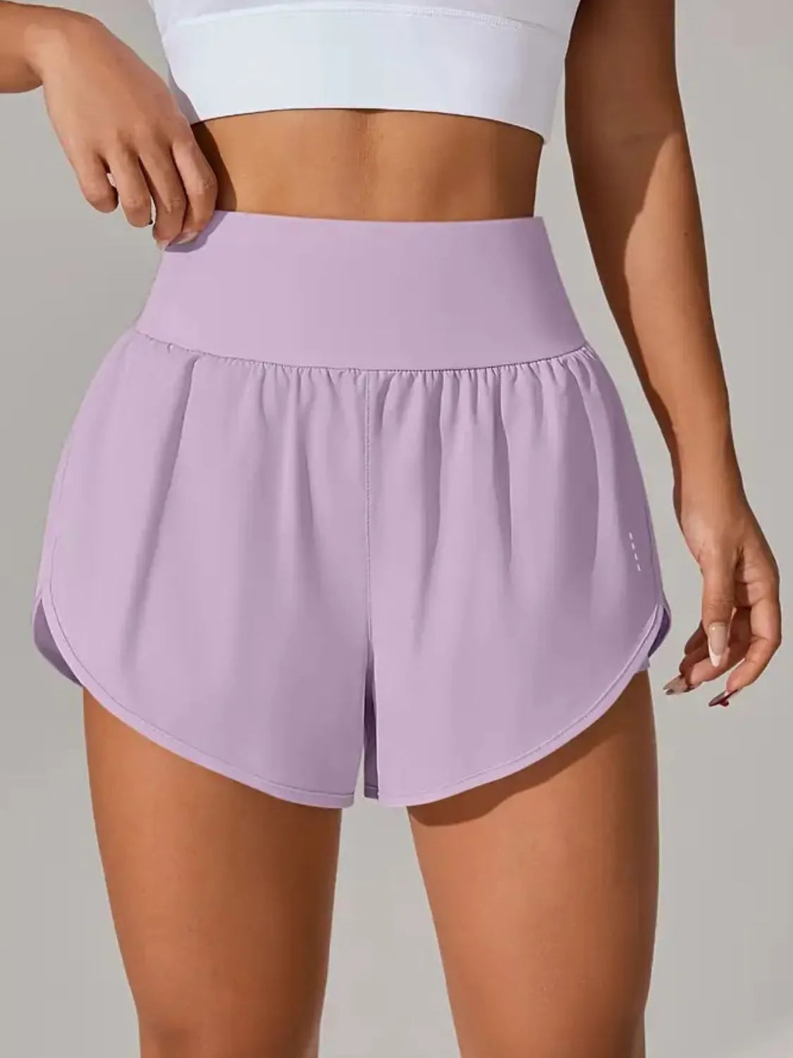 Pocketed High Waist Active Shorts - Comfortable & Stylish Workout Wear