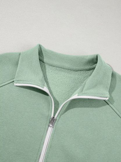 Drop Shoulder Zip Up Jacket