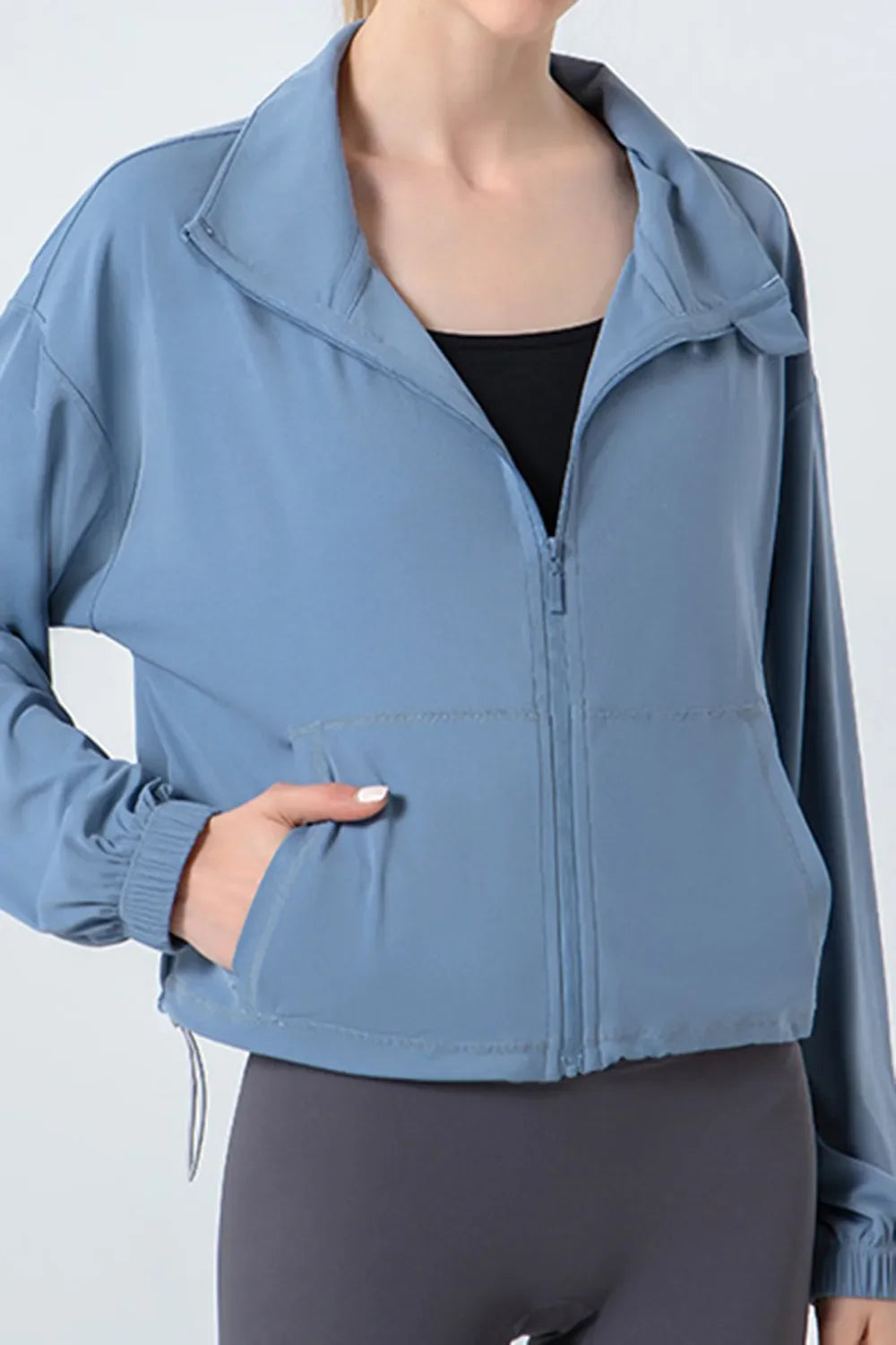 Drawstring Zip Up Outerwear for Active & Stylish Looks | Comfortable & Opaque