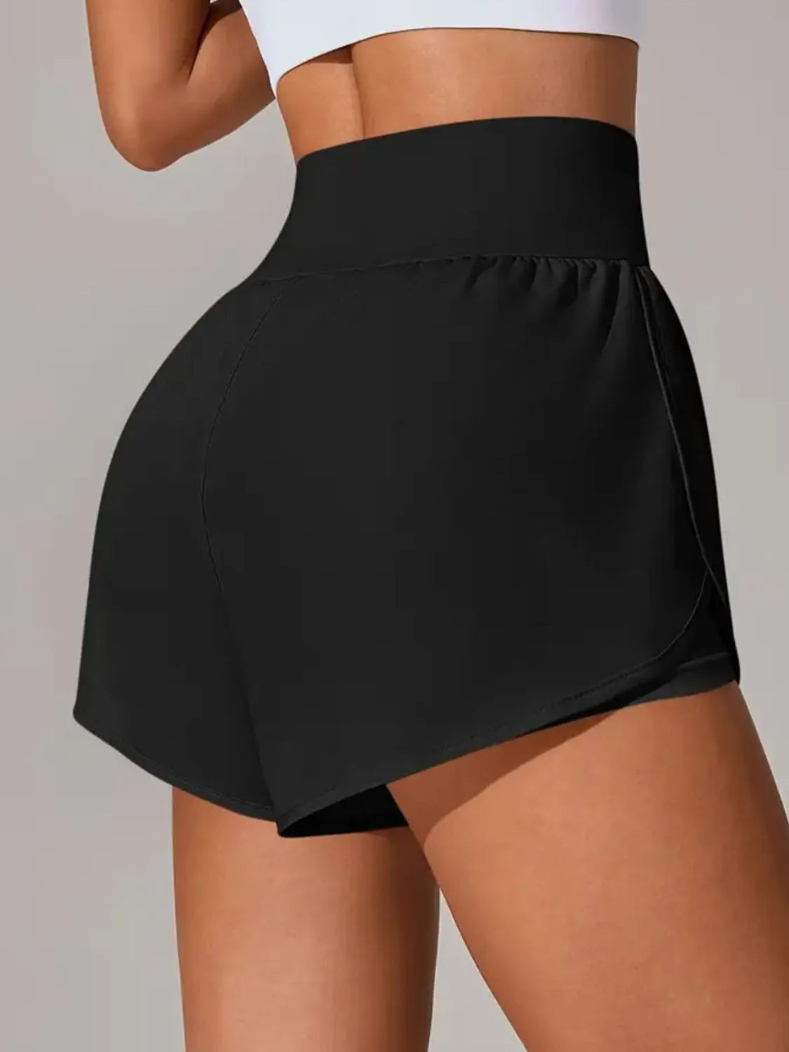 Pocketed High Waist Active Shorts - Comfortable & Stylish Workout Wear