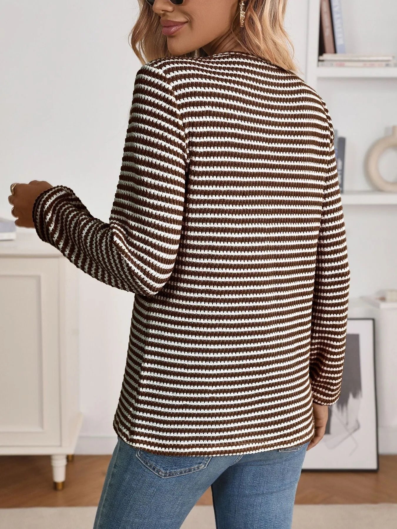 Striped Button Detail
