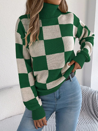 Checkered Turtleneck